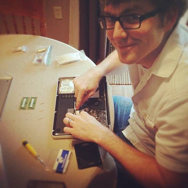 Computer surgeon Bjork with a creepy smile.