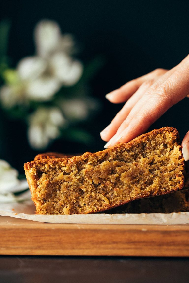 Pistachio loaf sliced.