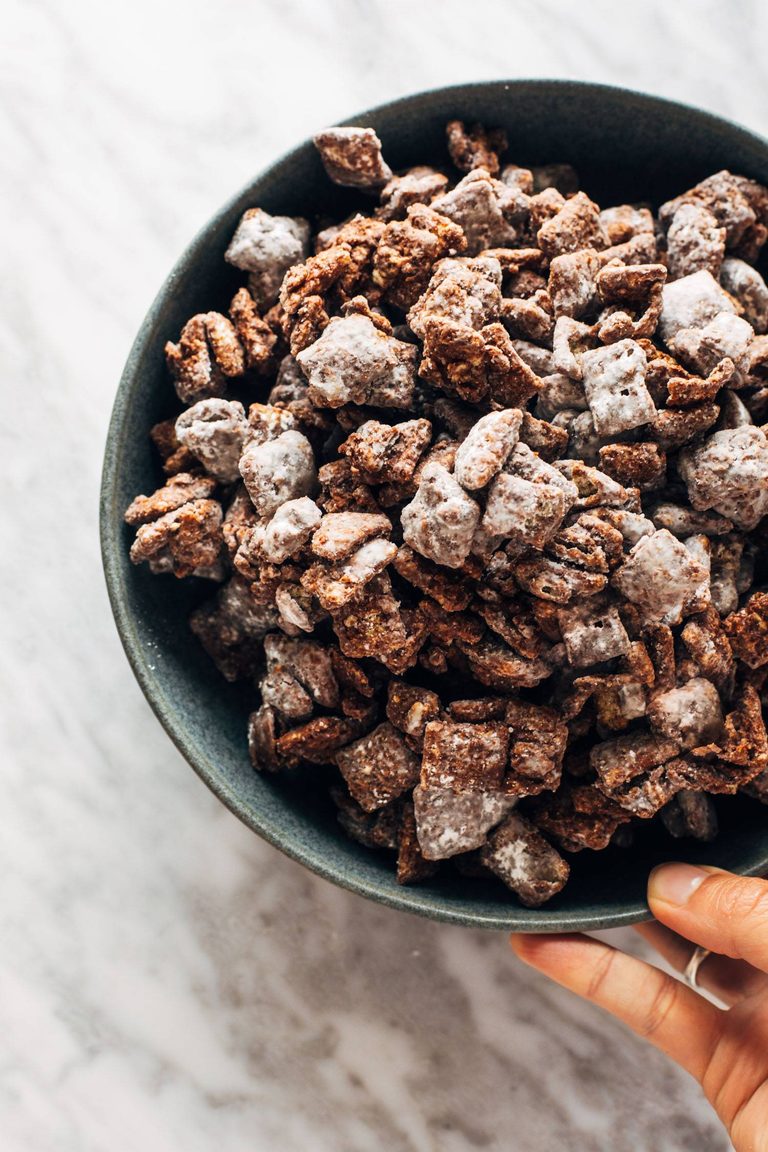 Puppy chow in a bowl.