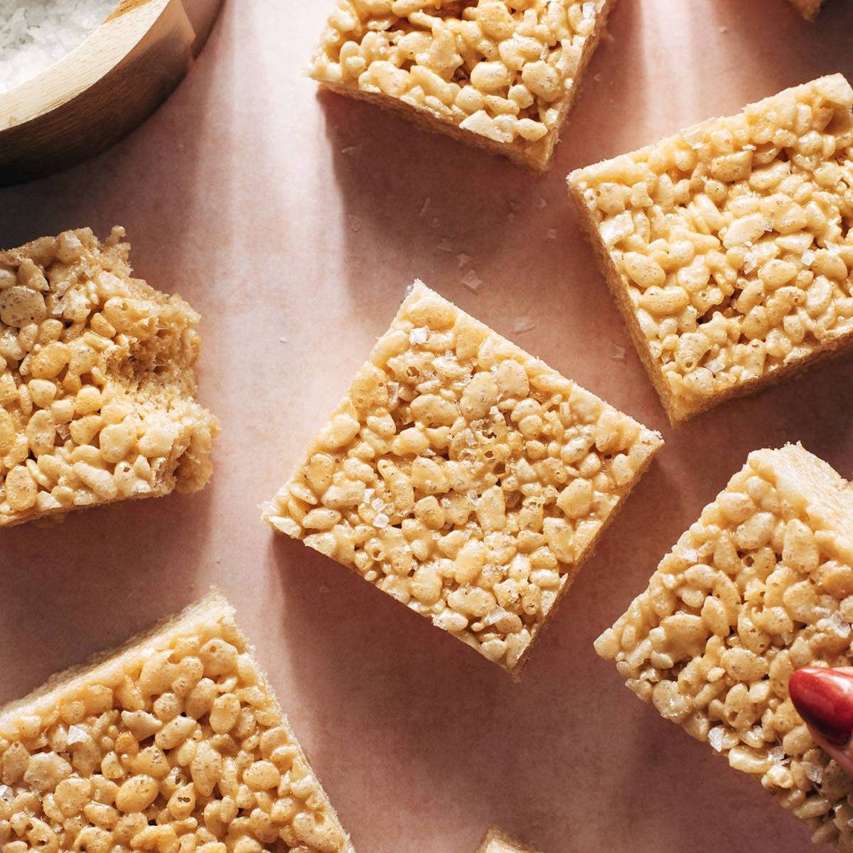 Salted caramel rice krispie bars.