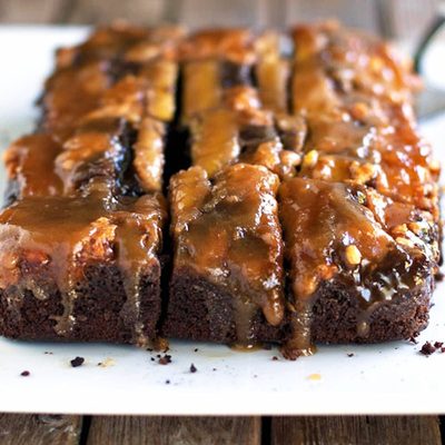 A picture of Chocolate PB Banana Upside Down Cake