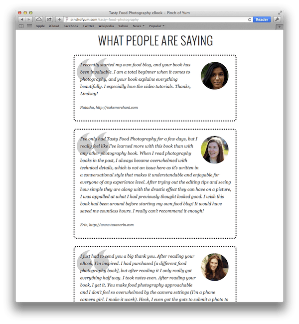 Social Proof via Testimonials.