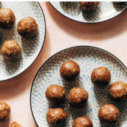 Pecan pie energy bites on a plate