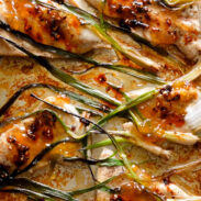 A picture of Apricot Chicken with Charred Scallions
